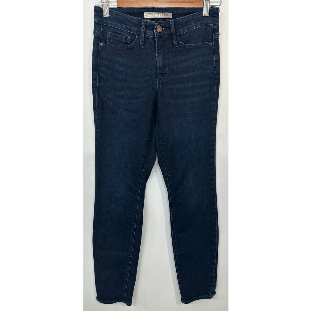 Athleta Sculptek Dark Wash Skinny Jeans Women’s Size 2 Sculpting Stretch Denim - Picture 2 of 12